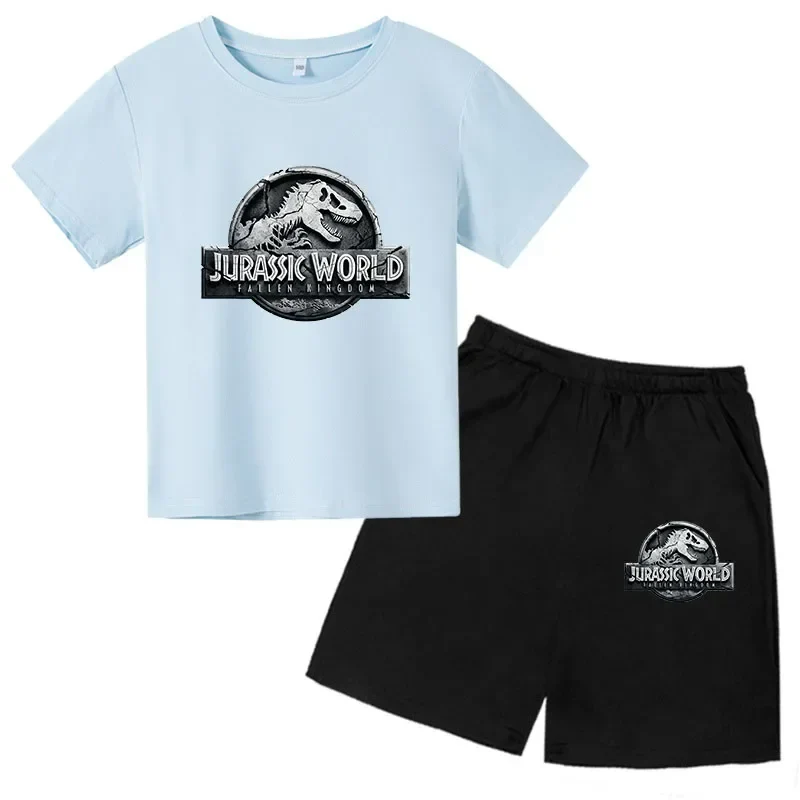 Summer Short Sleeve T Shirt +shorts 2 Piece Set Children Clothes Luxury Brand Print Sport Casual Fashion Boy Girl Kid Tracksuit