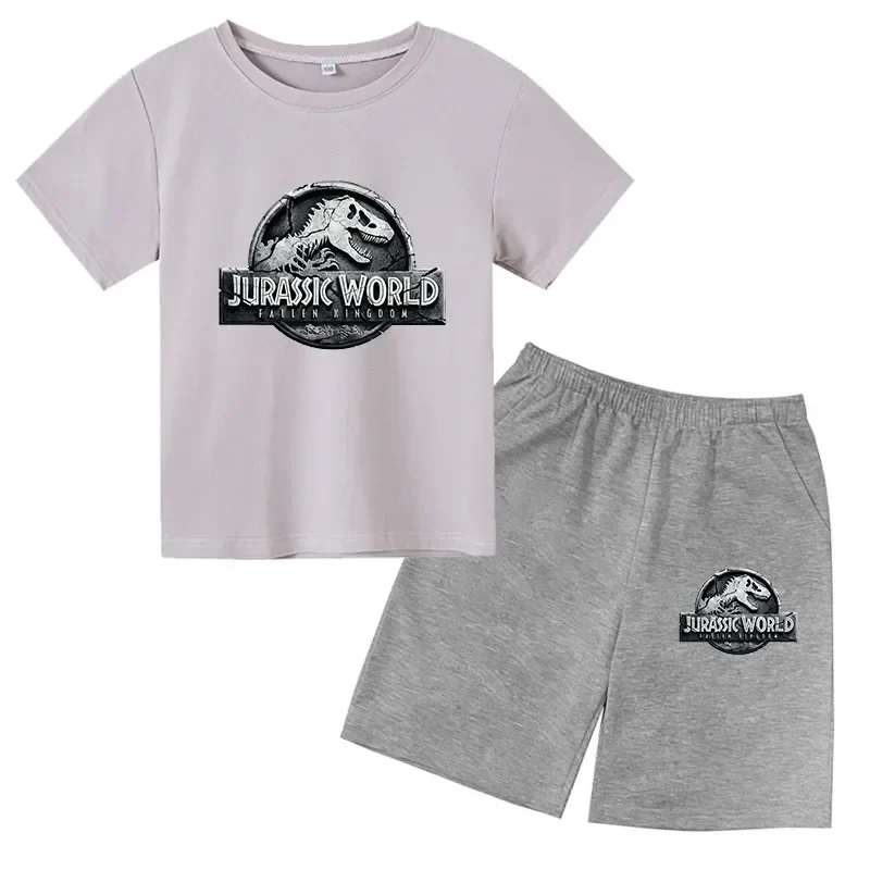 Summer Short Sleeve T Shirt +shorts 2 Piece Set Children Clothes Luxury Brand Print Sport Casual Fashion Boy Girl Kid Tracksuit