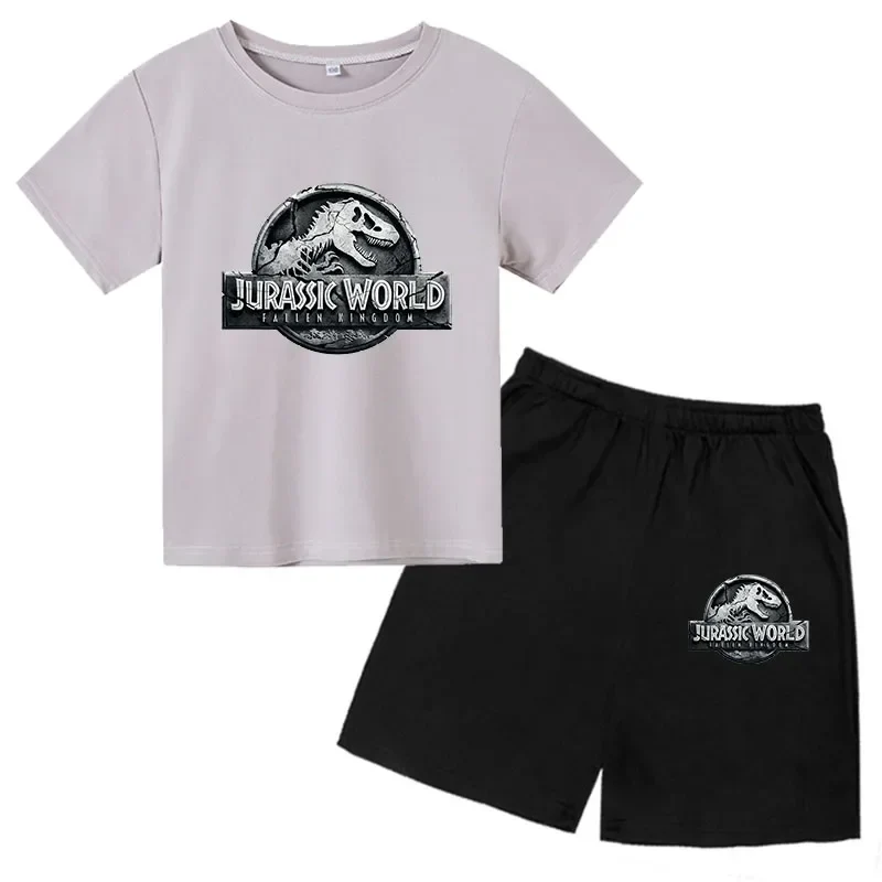 Summer Short Sleeve T Shirt +shorts 2 Piece Set Children Clothes Luxury Brand Print Sport Casual Fashion Boy Girl Kid Tracksuit