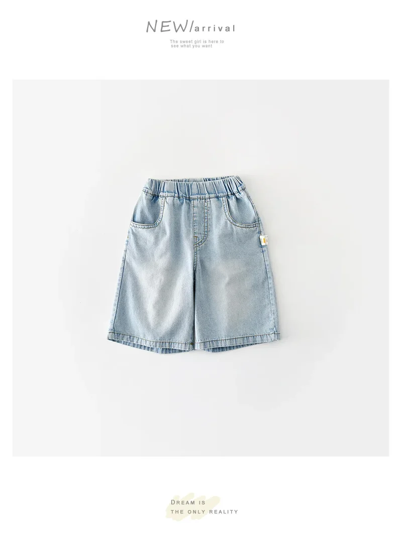 2026 Summer New Baby Thin Denim Shorts Children Casual Pants Boys Girls Loose Jeans Shorts Solid Kids Clothes