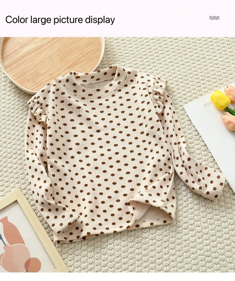 1pcs Autumn Winter Children's T-Shirts Baby Floral Print Tops Kids Round Neck Long Sleeve Base Shirt Girls Tshirts Clothes