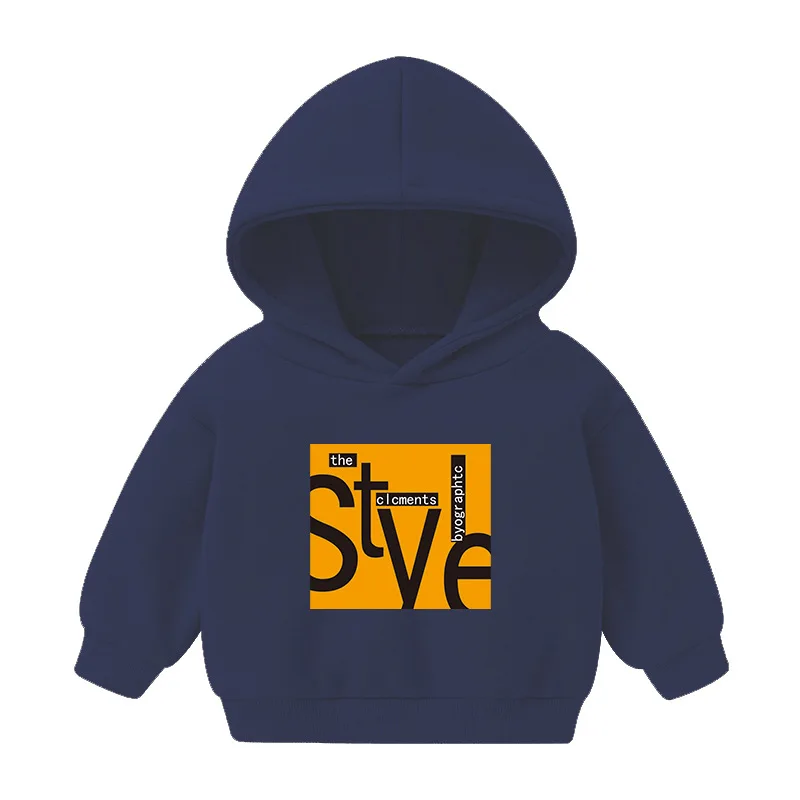 1pcs Boys Girls Thick Velvet Cartoon Tees Kids Solid Casual Fashion Warm Autumn Winter Sweatshirt Hoodie Baby Cloths Infant Tops