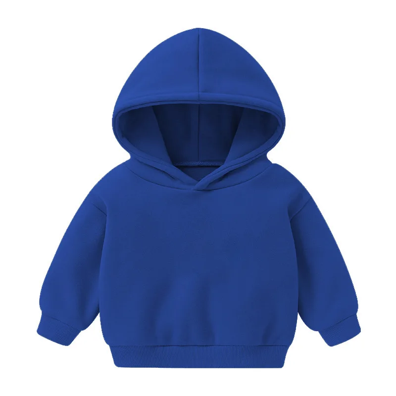 1pcs Boys Girls Thick Velvet Cartoon Tees Kids Solid Casual Fashion Warm Autumn Winter Sweatshirt Hoodie Baby Cloths Infant Tops