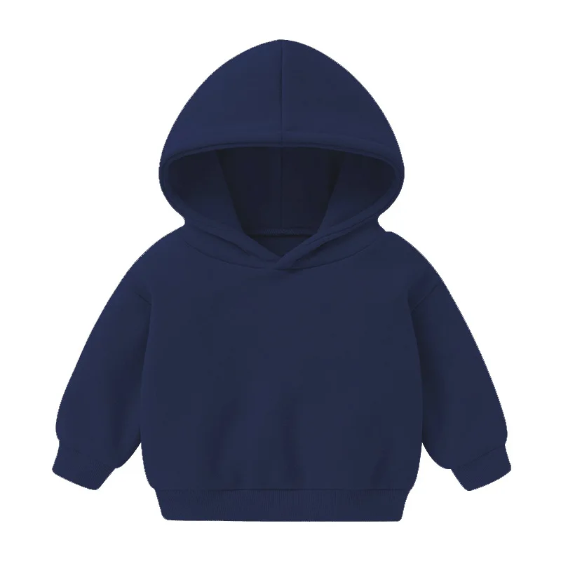 1pcs Boys Girls Thick Velvet Cartoon Tees Kids Solid Casual Fashion Warm Autumn Winter Sweatshirt Hoodie Baby Cloths Infant Tops