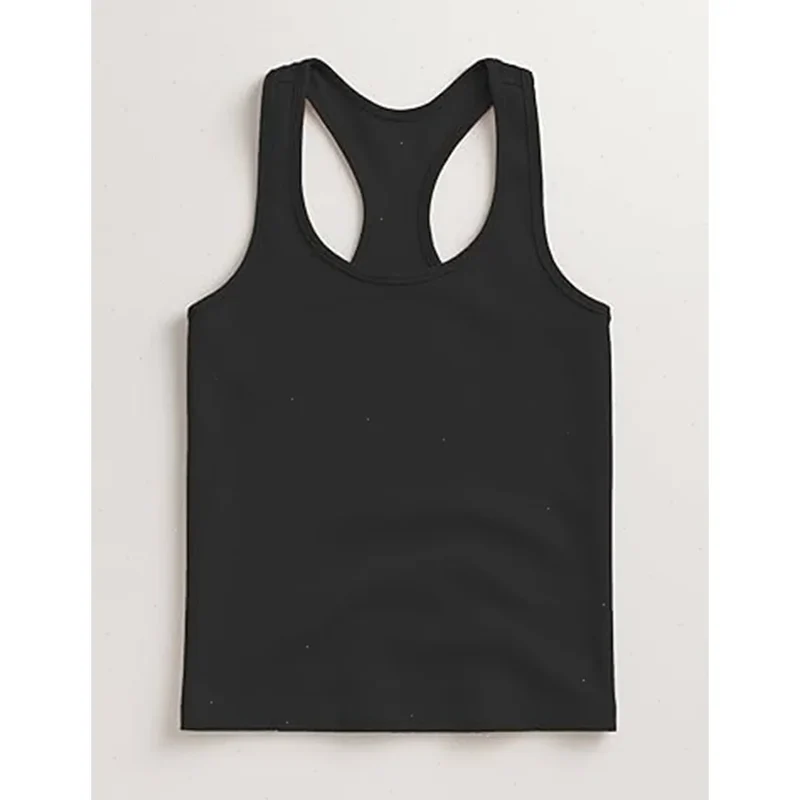 Boys Round Neck Sleeveless Stretch Undershirt Girls Seamless Cotton Wide Strap Racerback Tank Children Kids Vests 2T-14 Years