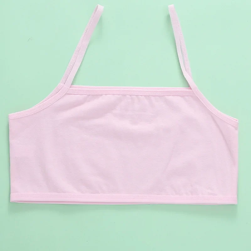 1pcs Cotton Thin Teenage Vest Girls Cartoon Print Bras Young Childrens Students Training Bras Maiden Kids Underwears Tank Tops