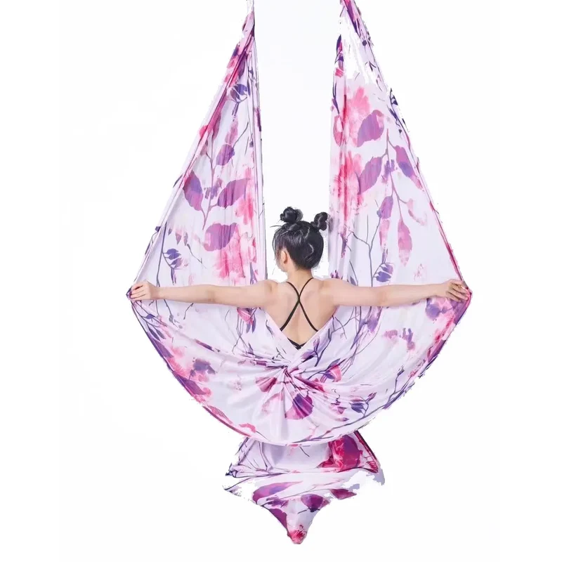 2024 New Aerial Yoga hammock Fabric Flying Pilates Yoga Swing Silk Aerial Anti-Gravity Traction Device Fitness Yoga Home Gym