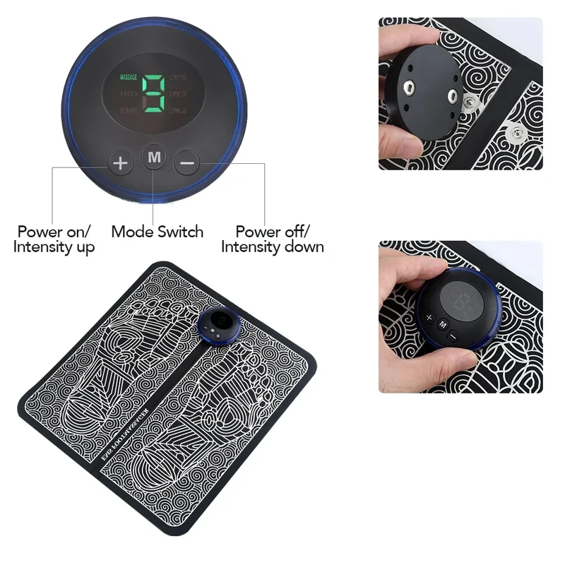 Foot Massager EMS Rechargeable Massage Mat Foot Relaxation Pads Electric Foot Massage Tool To Relieve Sore Feet Home Fitness