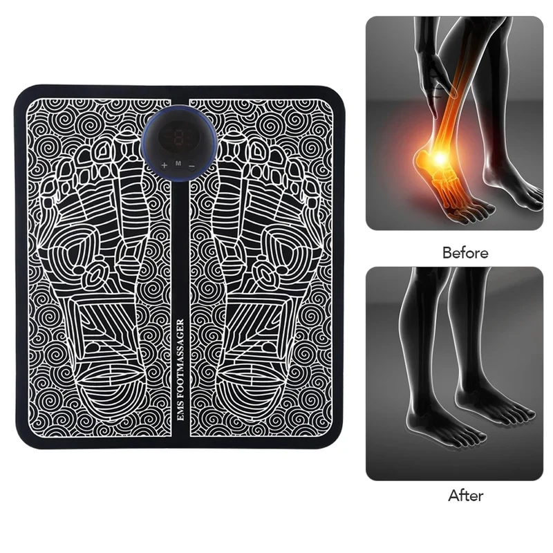 Foot Massager EMS Rechargeable Massage Mat Foot Relaxation Pads Electric Foot Massage Tool To Relieve Sore Feet Home Fitness