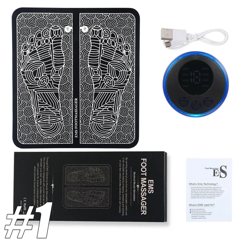 Foot Massager EMS Rechargeable Massage Mat Foot Relaxation Pads Electric Foot Massage Tool To Relieve Sore Feet Home Fitness