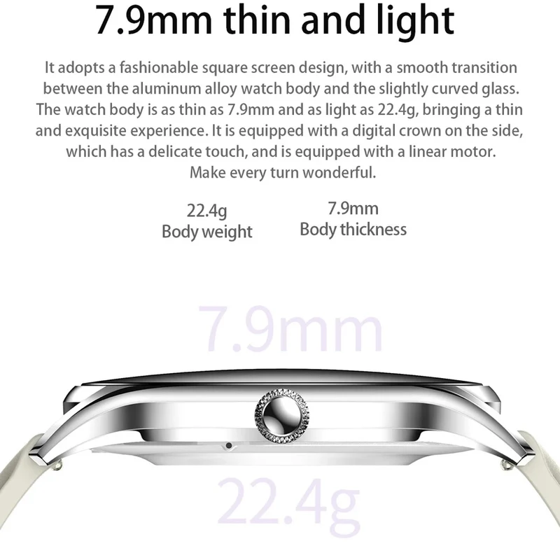 2025 New AMOLED Screen 7.9mm Ultra-thin Women Blue Tooth Call Smart Watch Heart Rate Health Lady Music Sport Fitness Smartwatch