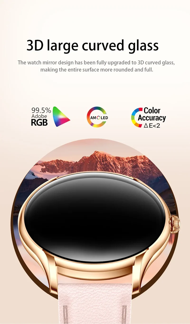 2025 New AMOLED Screen 7.9mm Ultra-thin Women Blue Tooth Call Smart Watch Heart Rate Health Lady Music Sport Fitness Smartwatch