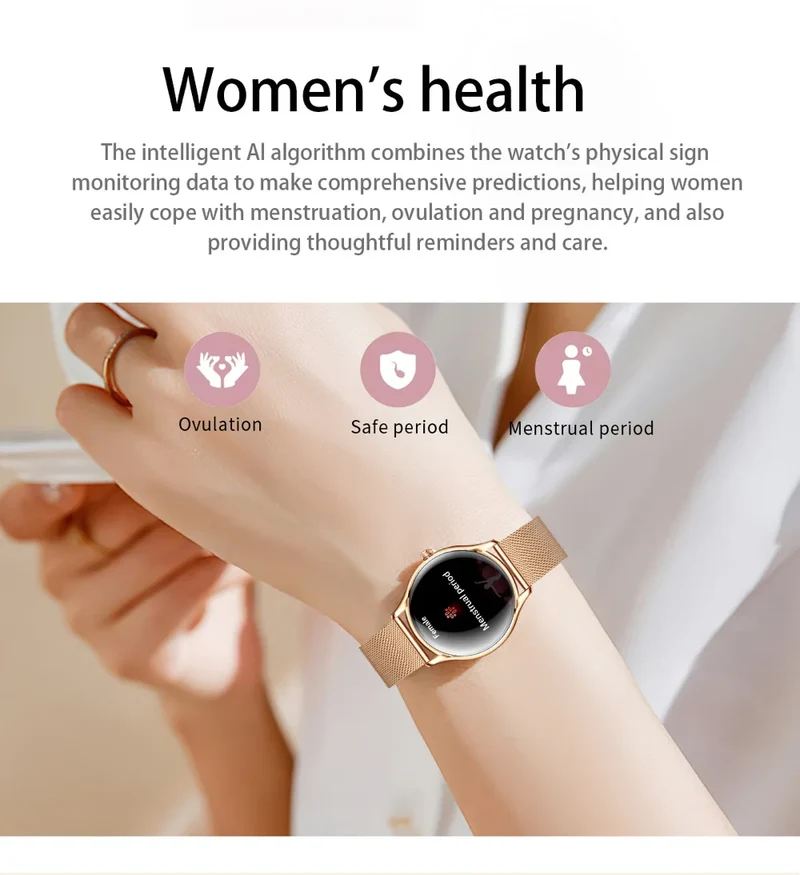 2025 New AMOLED Screen 7.9mm Ultra-thin Women Blue Tooth Call Smart Watch Heart Rate Health Lady Music Sport Fitness Smartwatch