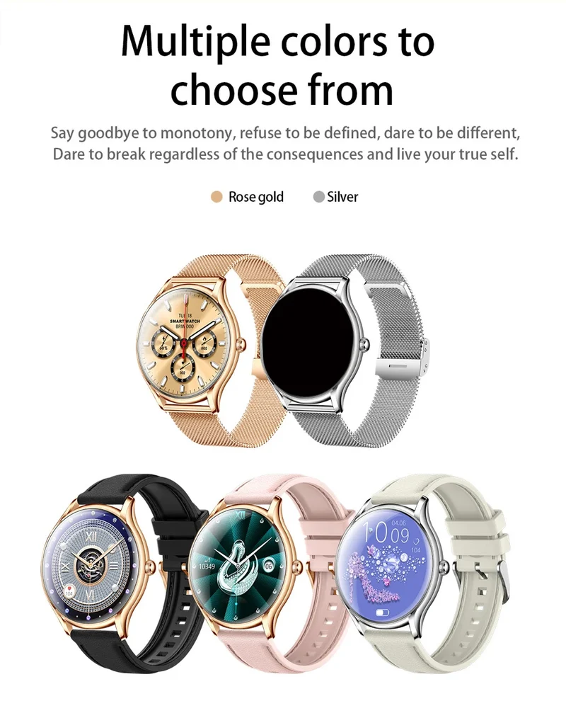 2025 New AMOLED Screen 7.9mm Ultra-thin Women Blue Tooth Call Smart Watch Heart Rate Health Lady Music Sport Fitness Smartwatch