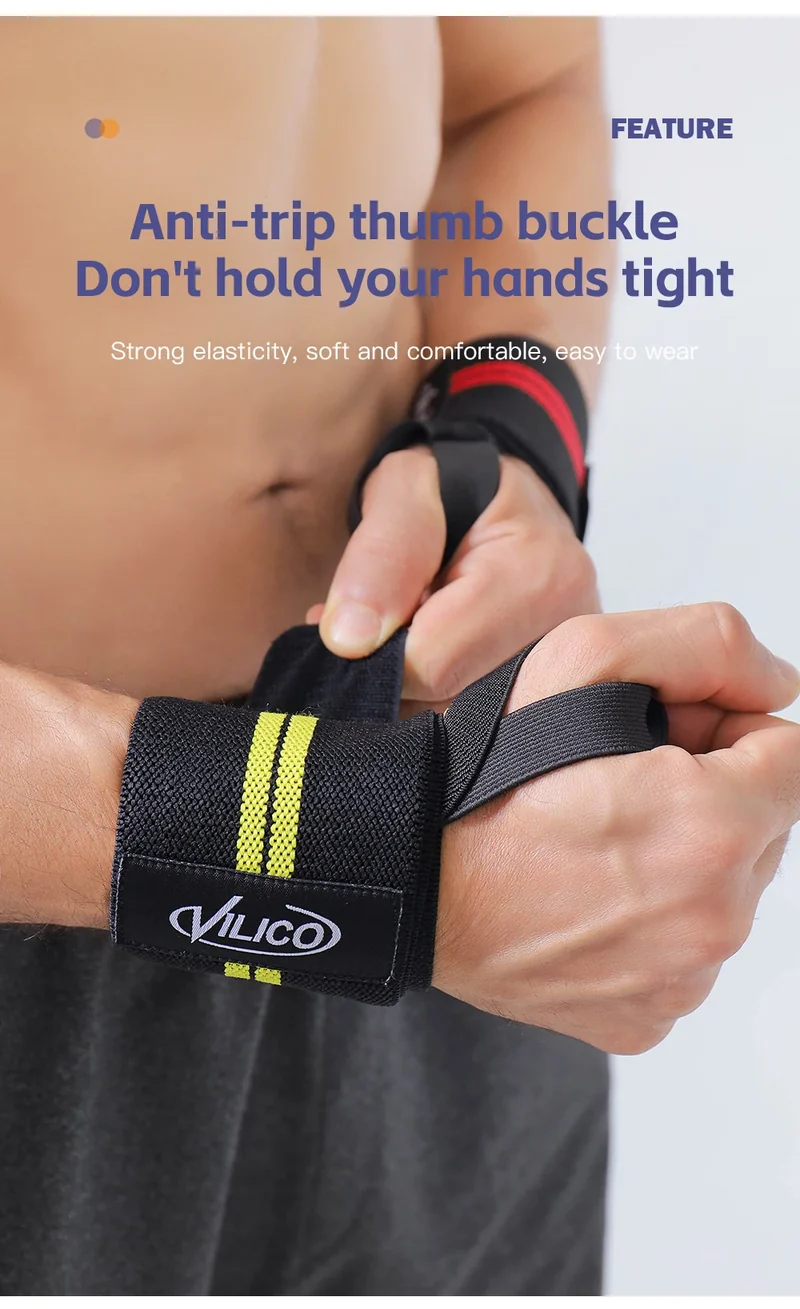 Fitness Wristband Wrapped Design With Adjustable Elasticity to Support and Stabilize The Wrist, Avoiding Wrist Injuries