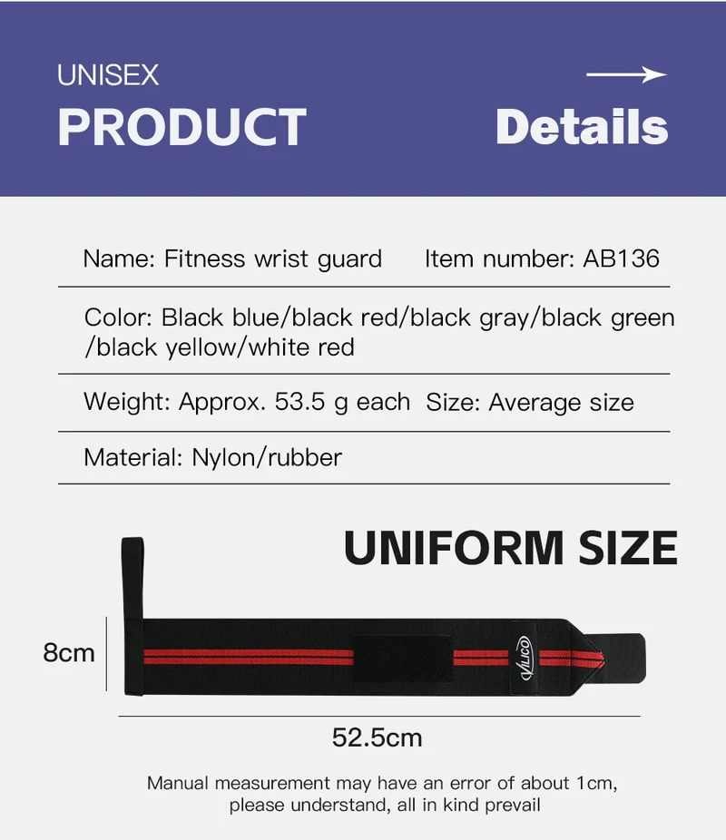 Fitness Wristband Wrapped Design With Adjustable Elasticity to Support and Stabilize The Wrist, Avoiding Wrist Injuries
