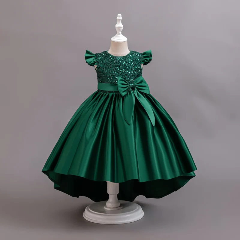 Girls Ready Made New Style Fashion Sleeveless Children Wedding Party Dresses Flower Puffy Frocks