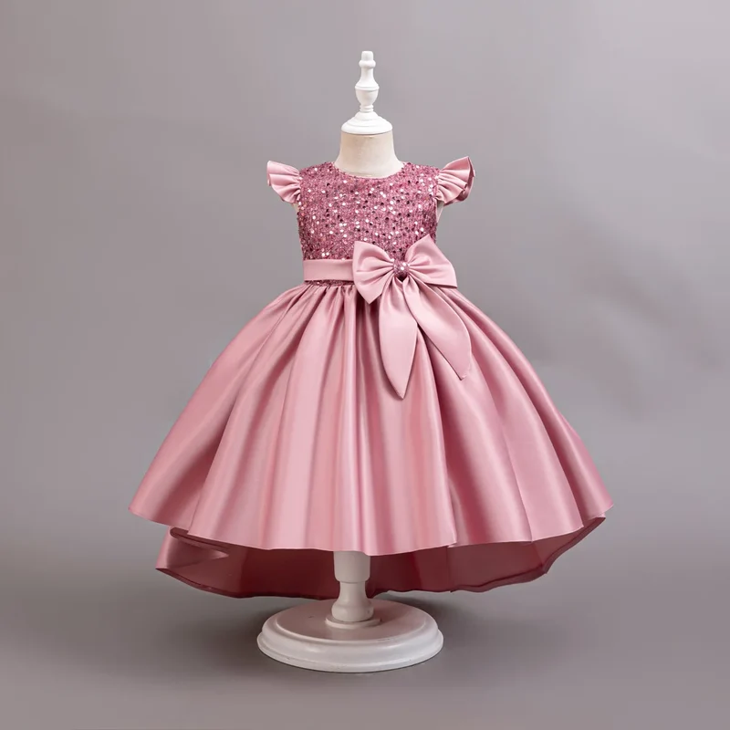 Girls Ready Made New Style Fashion Sleeveless Children Wedding Party Dresses Flower Puffy Frocks