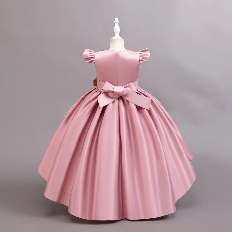 Girls Ready Made New Style Fashion Sleeveless Children Wedding Party Dresses Flower Puffy Frocks