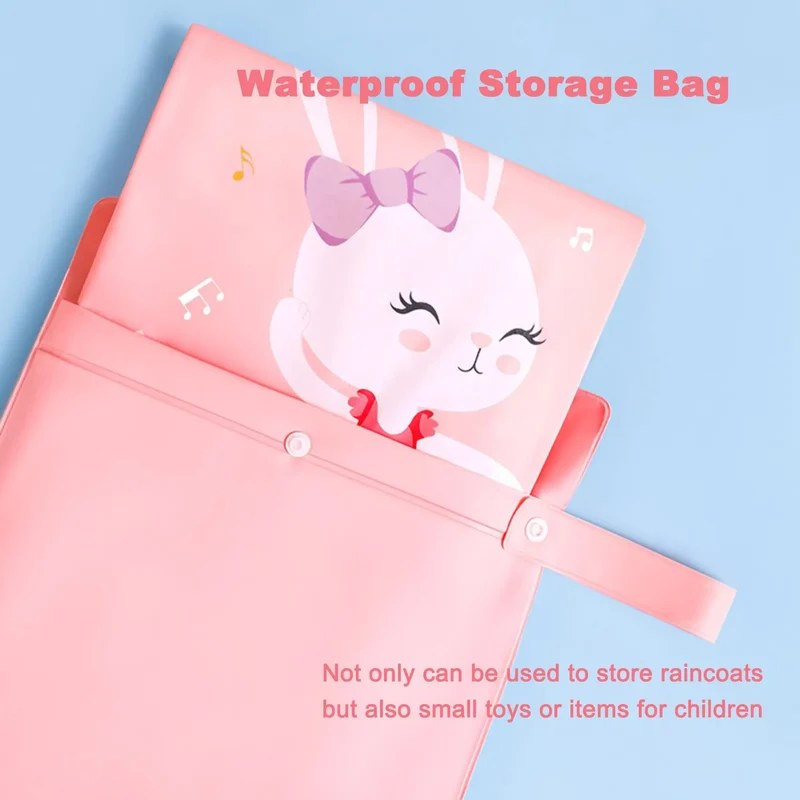 Kids Raincoat Waterproof Cute Dinosaur Space Design with Hood Big Space for Schoolbag and Transparent Brim for Children