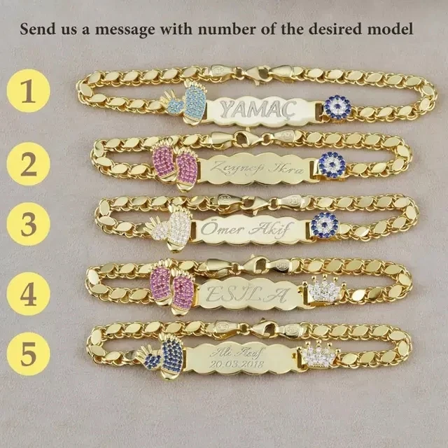 Baby Birthday Gifts Personalized Name Jewelry Flower Crown Baby Name Bracelets for Children