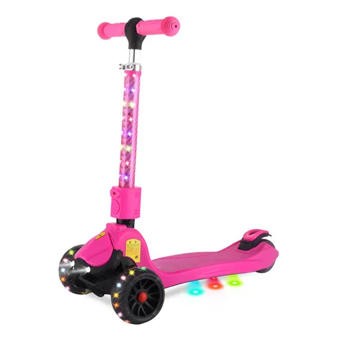 High Quality Foldable Kick Scooter Three Wheel Children Scooter with Led Light