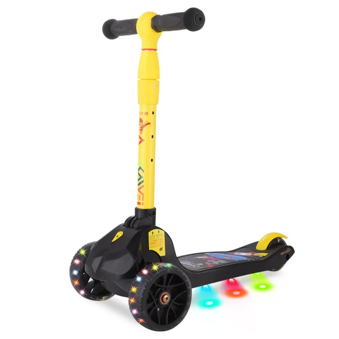 High Quality Foldable Kick Scooter Three Wheel Children Scooter with Led Light
