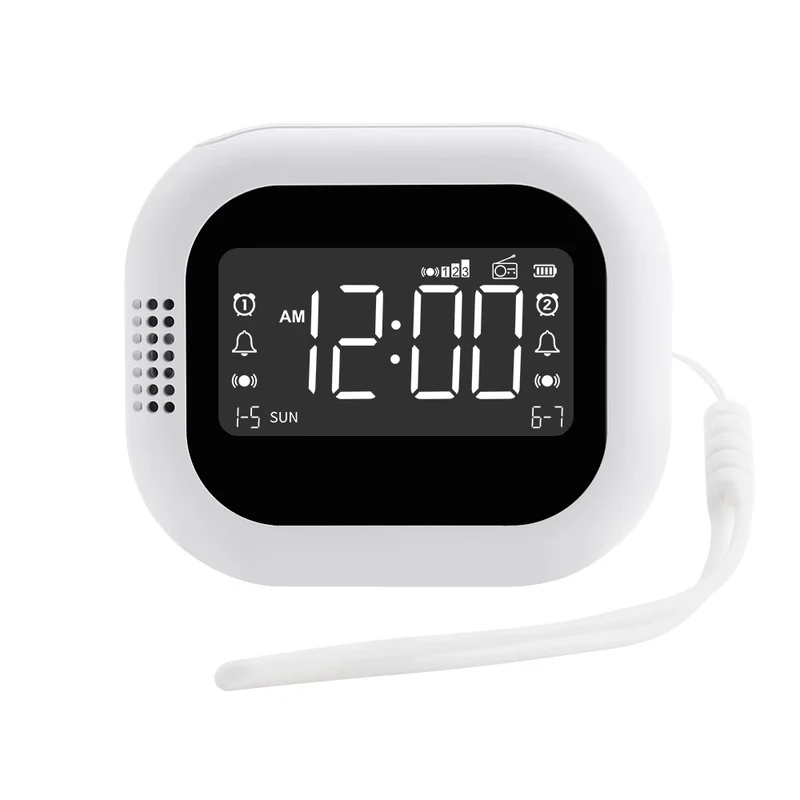 FM radio vibration clock lithium battery powered vibrating clock with DST and child lock vibration clock