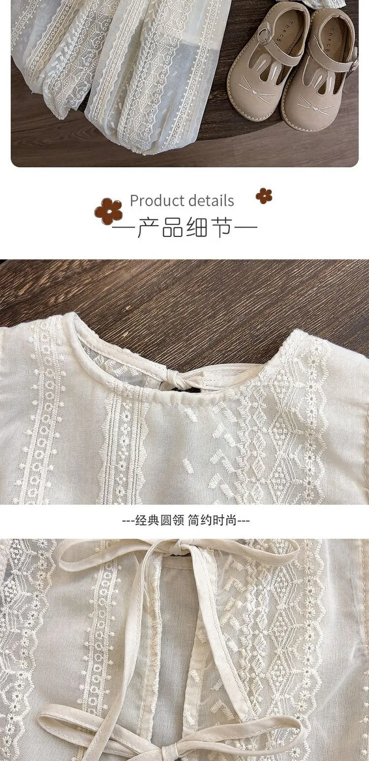 Girls' Summer Thin Suit 2024 Young Children Fashion Style Vest Wide Leg Pants Style Two-piece Set of Fashion