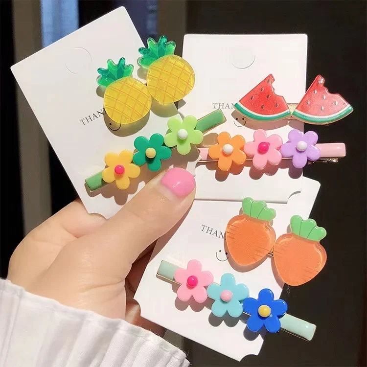 Cute Baby Cartoon Hairpin Handmade Children Hair Accessories Korean Princess Headdress Girls Side Hair Clips for Kids