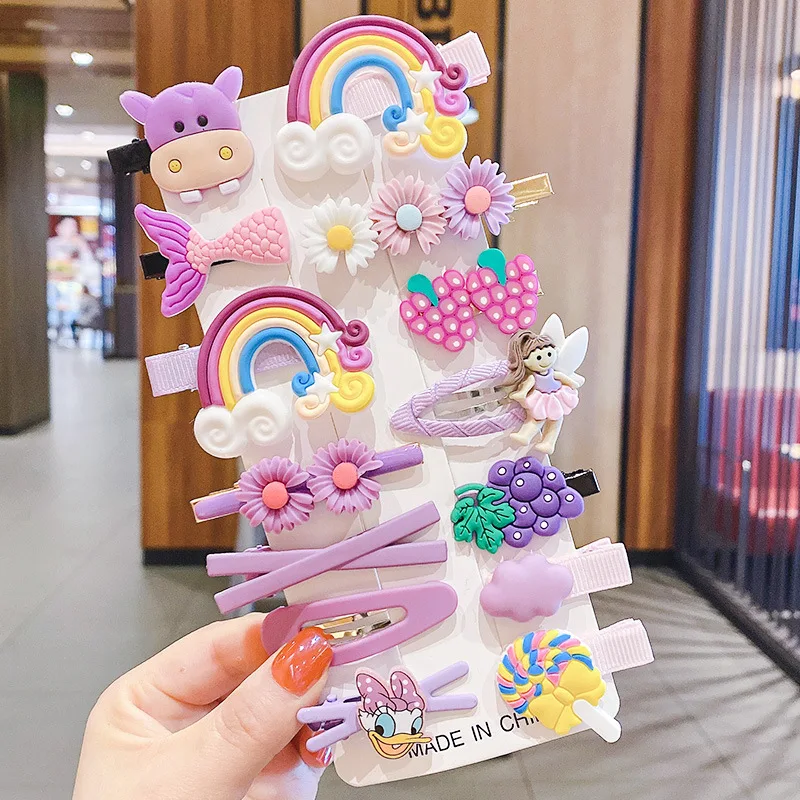 Cute Baby Cartoon Hairpin Handmade Children Hair Accessories Korean Princess Headdress Girls Side Hair Clips for Kids