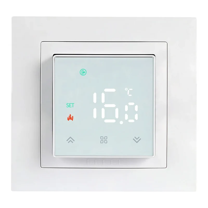 Room Thermostat Square Convex LCD Panel Child Lock Floor Heating System Programmable Smart WIFI Thermostat