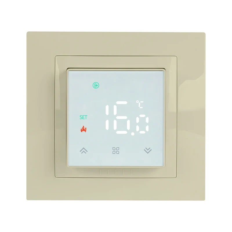 Room Thermostat Square Convex LCD Panel Child Lock Floor Heating System Programmable Smart WIFI Thermostat