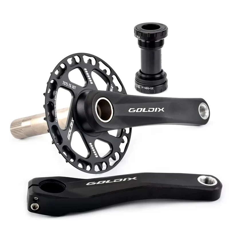 GOLDIX Children Bicycle Crankset 110mm/127mm/140mm/150mm/155mm/160mm Crank MTB Kid Crankset 28T-36T Chainring for SRAM