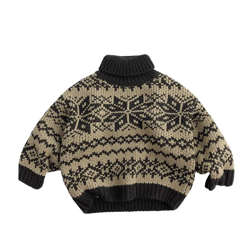 Baby Turtleneck Sweater Children Clothing Tops 1-6 Year Boys Girls Knitted Tops Children's Korean Kids Toddler Boys Sweaters