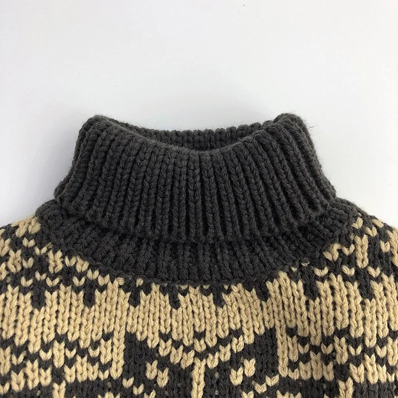 Baby Turtleneck Sweater Children Clothing Tops 1-6 Year Boys Girls Knitted Tops Children's Korean Kids Toddler Boys Sweaters