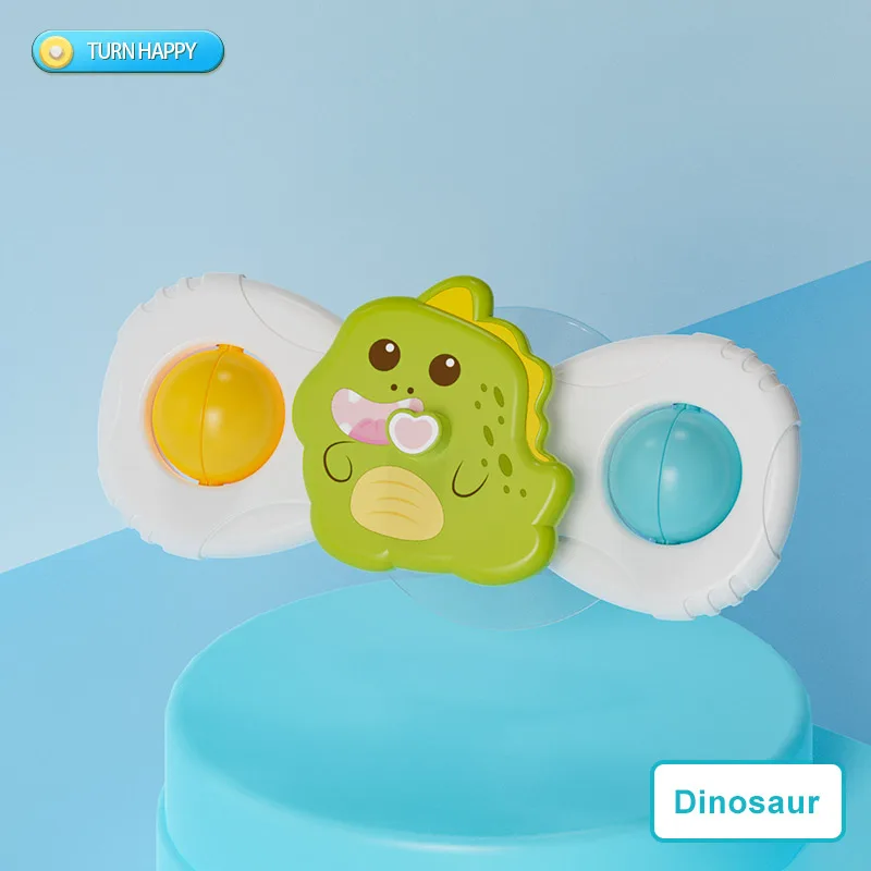 Cartoon suction cups for babies table fun spinning tops Children baby soothing toy Fidgety spinner grip training Splashing toy