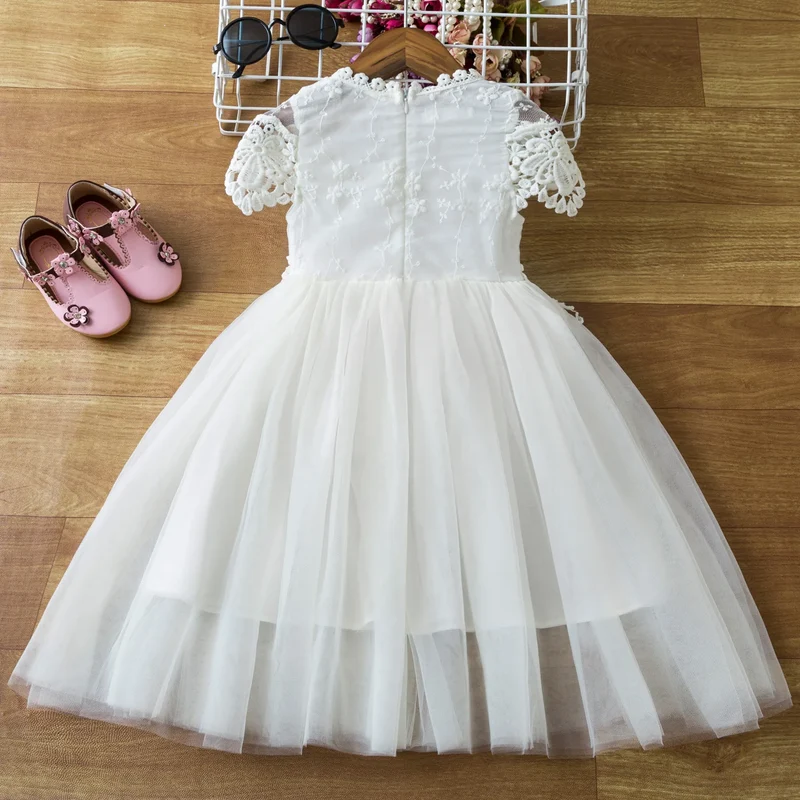 New Listing Wedding Pattern Lace Little Princess Microfiber Dress Halter ODM Wholesale Kid Clothing for Baby Girls for Children