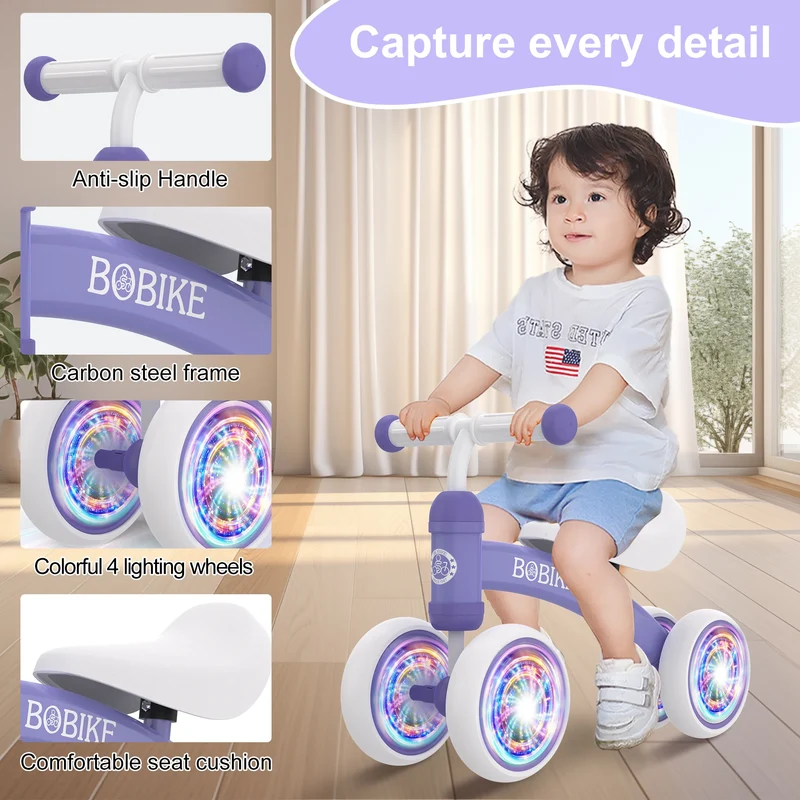Baby Balance Bike Toys for 12-36 Months Kids Toy Boy and Girls Gifts Toddler Best First Birthday Gift (Purple)