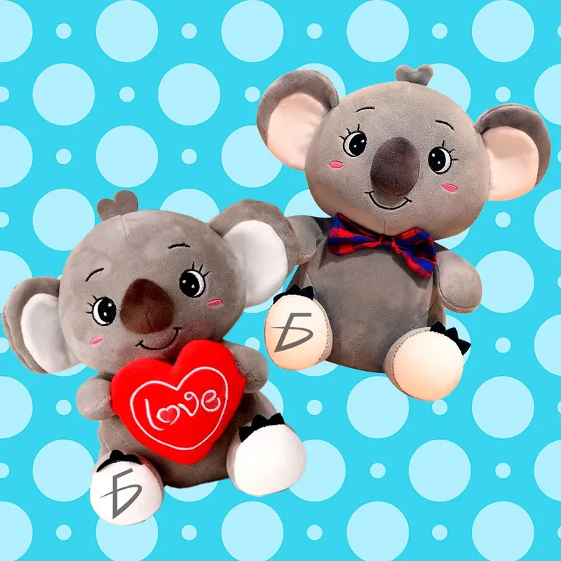 20/30cm Adorable Koala Plush Toy - Cute Australian Cartoon Animal Stuffed Animal with Tie.