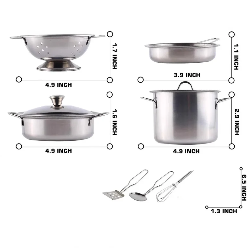 JXD Children's Pretend Cooking Toy Mini Kitchen Set As a Birthday Gift for Kids Baking Apron Set