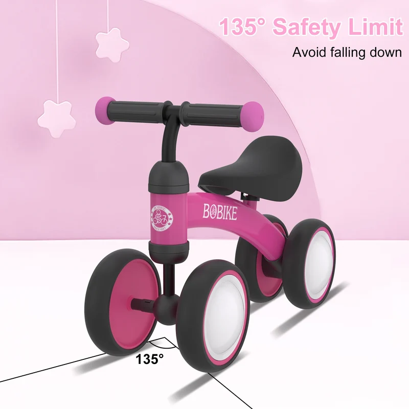 Baby Balance Bike Toys for 12-36 Months Kids Toy Boy and Girls Gifts Toddler Best First Birthday Gift (Rose Red-Light)