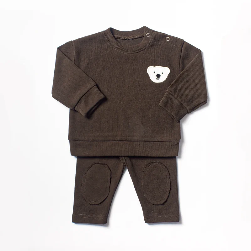 2024 Spring Baby Boys Clothes Cute Organic Cotton Sets Girls Long Sleeve Casual Sweatshirt+Pants 2pcs Kids Clothes Sports Suit
