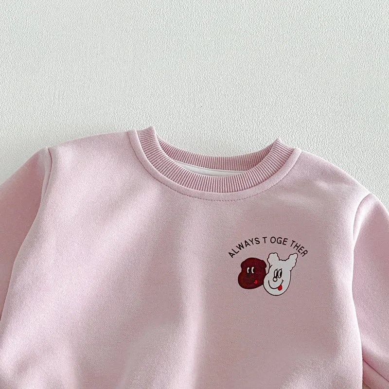 Girls' Sweater Set-Autumn 2026 New Style- Stylish and Fashionable Autumn Outfit for Girls- Baby with Back Print Two - Piece Set