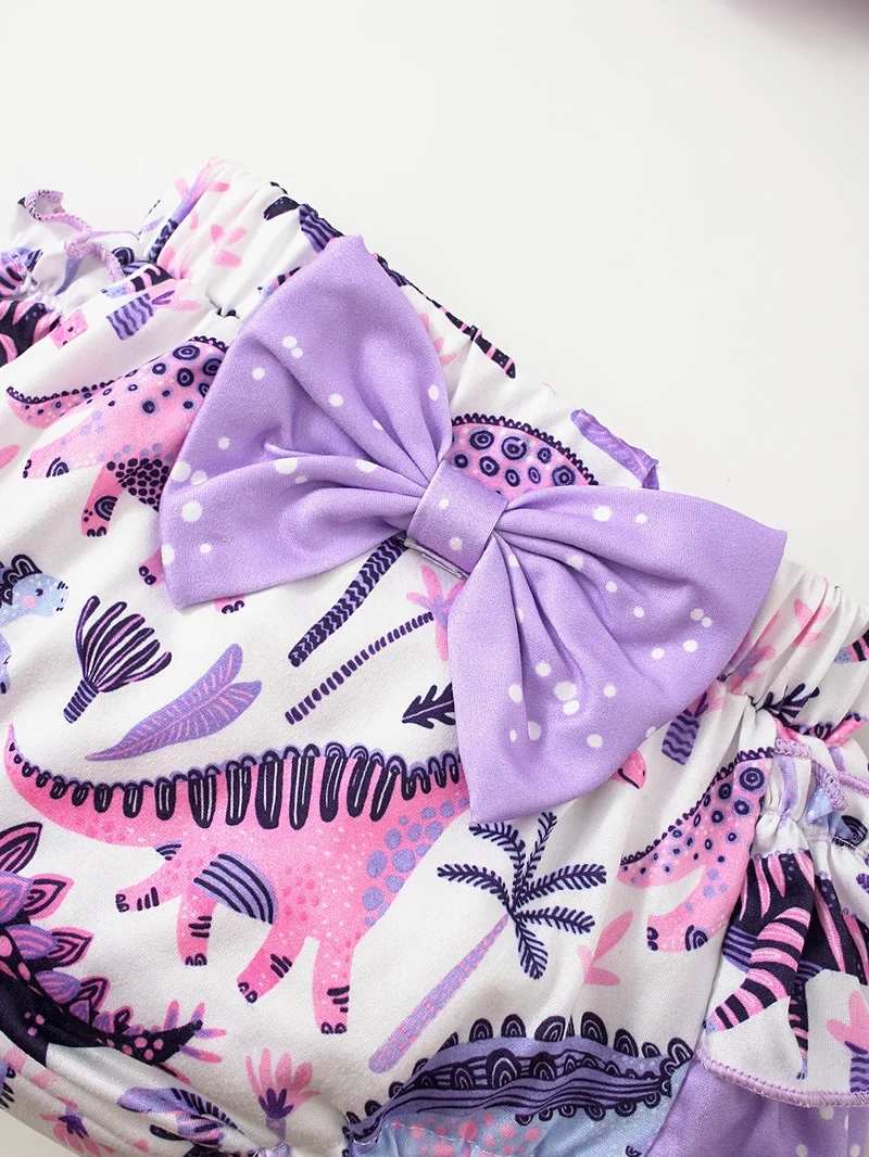 Cute Baby Casual Floral Butterfly Headband Short-Sleeve Romper and Shorts 3-Piece Set