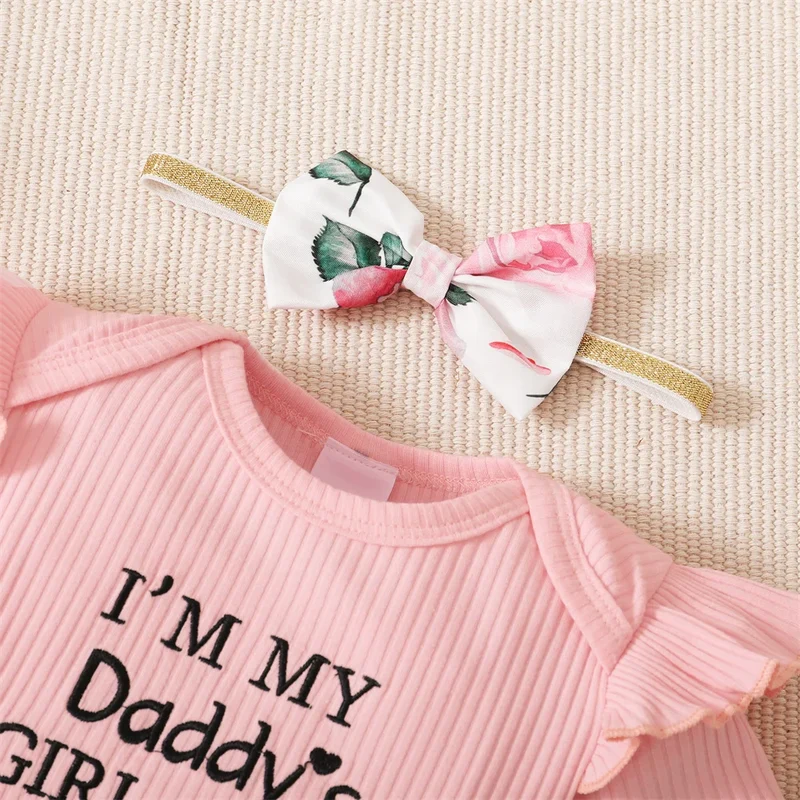 0-18Months Toddler Baby Girl 3Pcs Costumes Set Newborn Baby Girl Ruffle Short Sleeved Romper + Short Pants Skirt Infant Girl Set