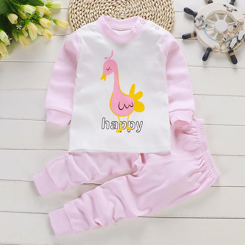 2024 Spring Autumn New Baby Clothing Set Cartoon Cotton Baby Boys Clothing Girls Suit Set 0-3 Year Baby Clothes