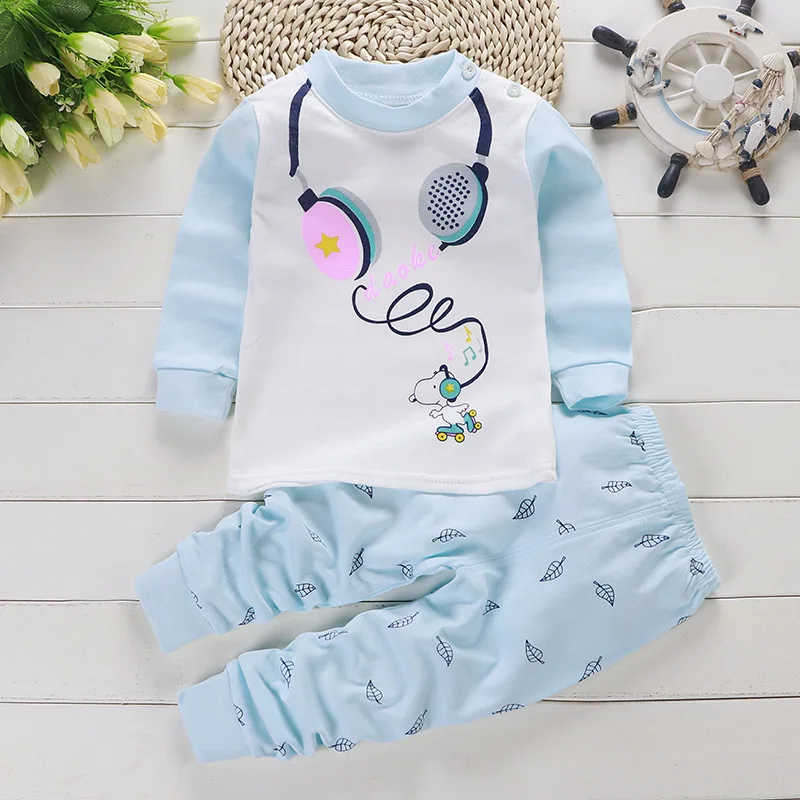 2024 Spring Autumn New Baby Clothing Set Cartoon Cotton Baby Boys Clothing Girls Suit Set 0-3 Year Baby Clothes