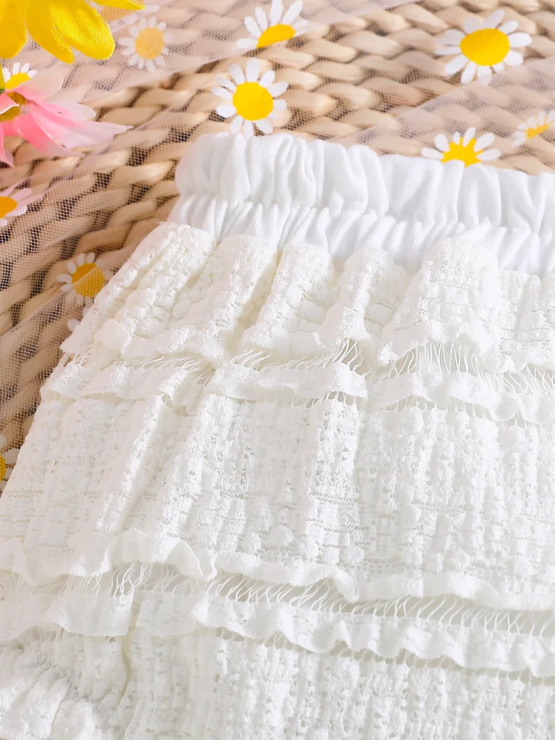 Baby Toddler Spring Summer Lace Butt Cheek Pants Cloud Soft Cute Fitted Diaper Covers All-Season Versatile Infant Clothing