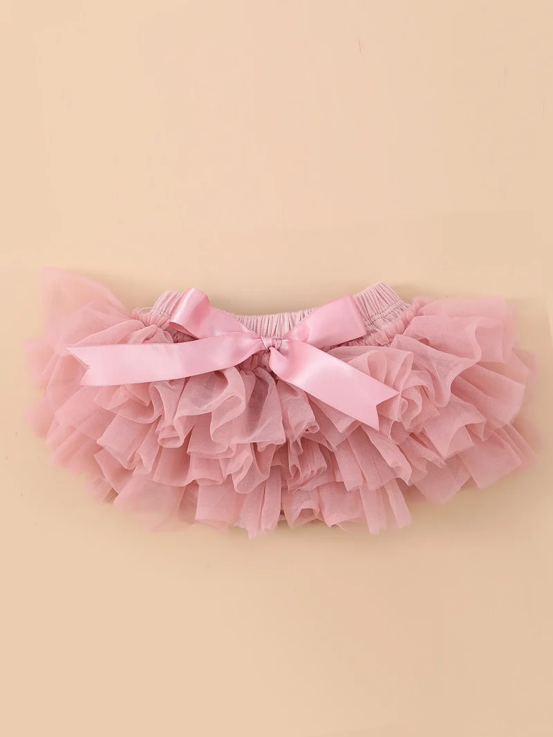 Boutique Baby Girls Tutu Bloomers Diaper Cover Newborn Soft Fluffy Solid Color Tulle Bloomer Skirts and Flower Headband Set